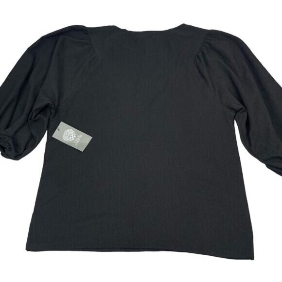 Vince Camuto Women's Black 3/4 Length Puff Sleeve Top Small - Picture 5 of 5